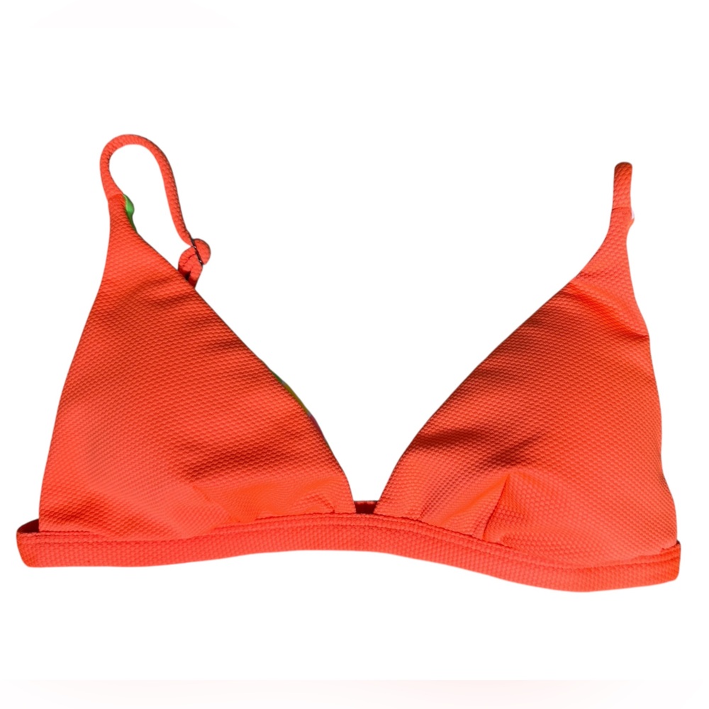 Maaji Neon Orange Triangle Bikini Top Size M NWT